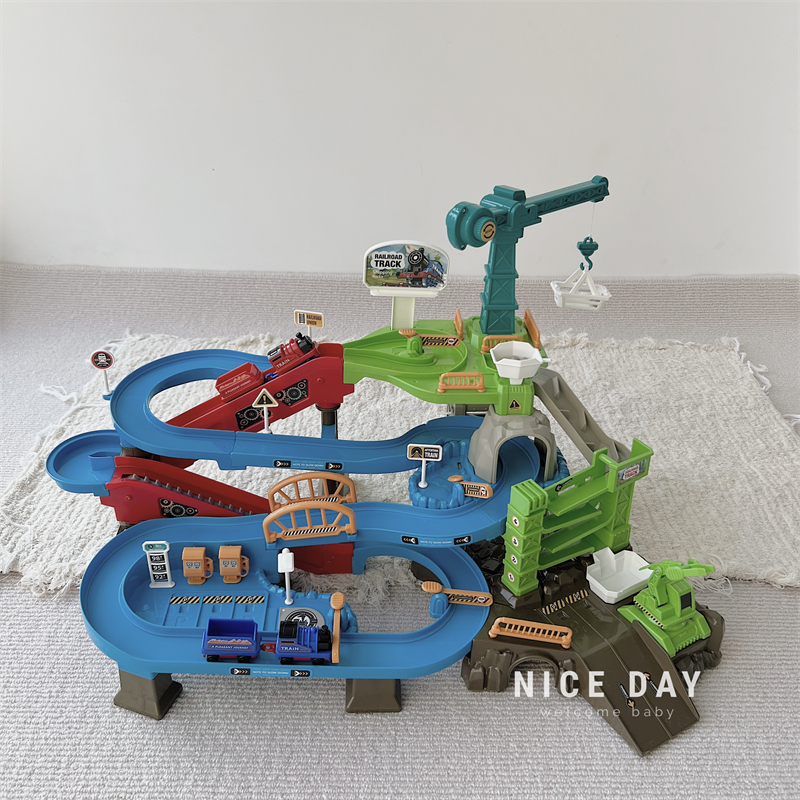 工程轨道车玩具男孩滑行小火车