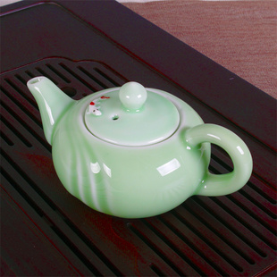 盖碗茶壶鱼杯烟灰缸大茶杯青瓷彩鲤鱼茶具套装 青瓷茶具套装 配件