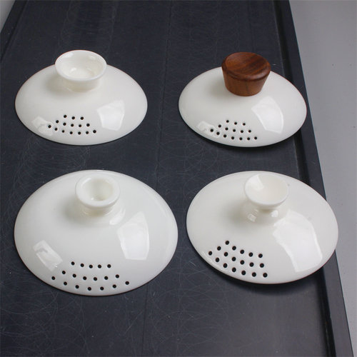 白瓷羊脂玉盖碗盖子悬停带孔盖