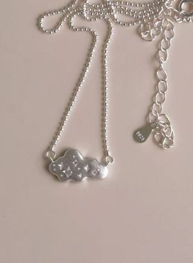 S925银韩系ins风拉丝云朵项链