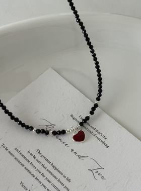 S925银韩版小众设计感红色项链