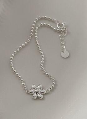 S925银韩版极简风花朵串珠手链