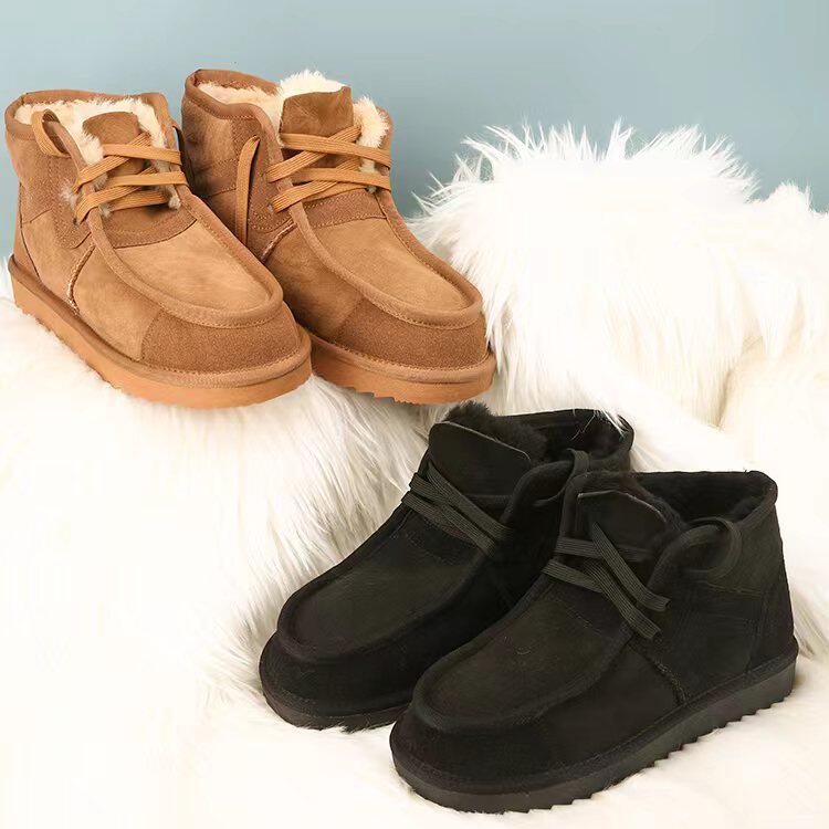 皮毛一体雪地靴保暖透气羊毛棉靴男女休闲羊毛鞋mens boots women