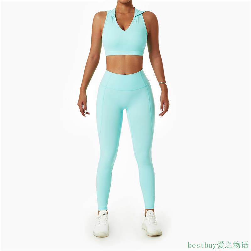 Women Gymwear Yoga set欧美瑜伽服套装女跑步防震美背瑜伽背心健