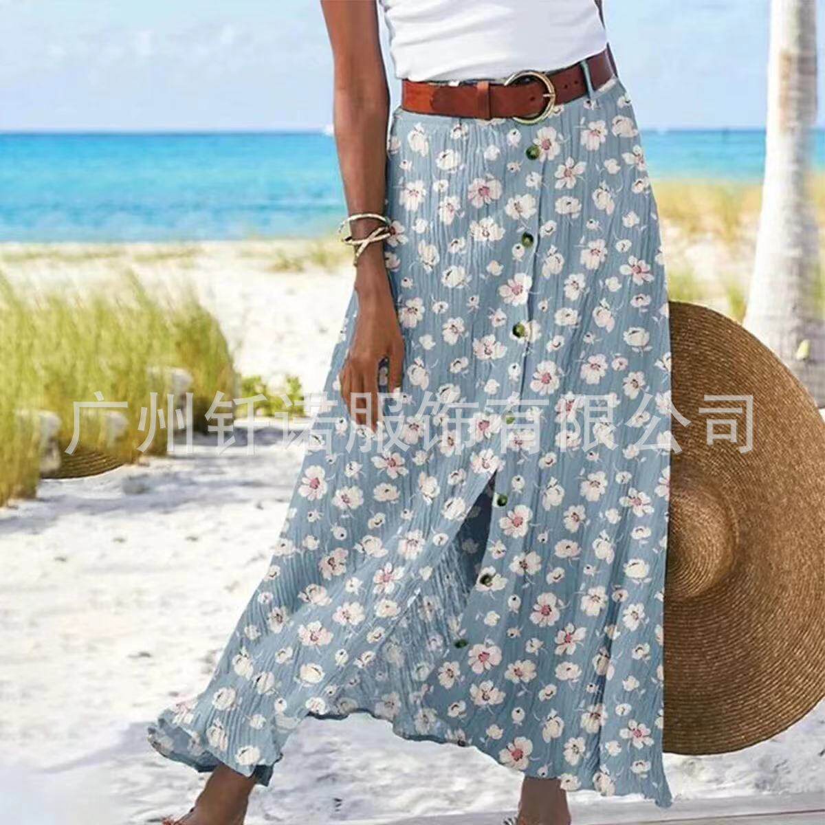 新款欧美波西米亚小碎花小清新半身裙子summer Skirt women dress