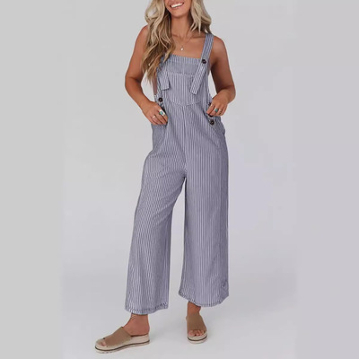 womens jumpsuit playsuit loose pants女式连体裤阔腿无袖连衣裤