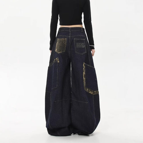 versatile denims pants loose jeans baggy trousers美式复古