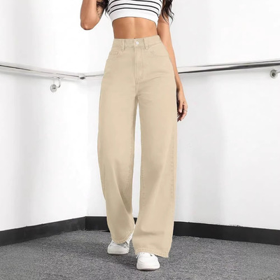 women straight jeans denims woman欧美5XL女牛仔裤水洗宽松阔腿