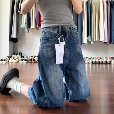 versatile denims pants loose jeans baggy trousers大码胖mm