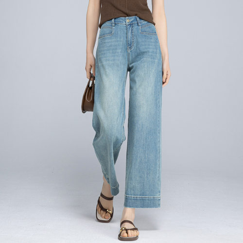 牛仔裤denims pants straight jeans trousers鑫阁天丝汉麻九分直