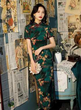 chinese qipao dress cheongsam军阀太太旗袍2025年新款改良版