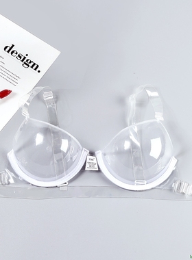 Bra Invisible Push Up全透明隐形肩带塑料文胸一次性旅行免洗TPU
