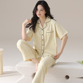 pajama 夏款 ladies women homewear female睡衣女睡衣女夏季 短袖