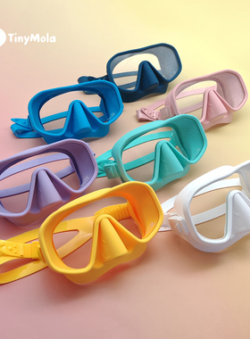 TinyMola 面镜男款硅胶浮潜三宝面罩呼吸管套装无框潜水镜防雾贴