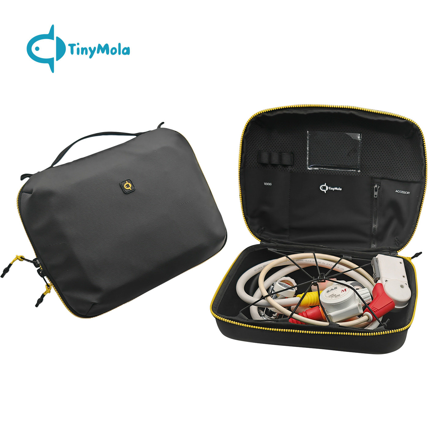 TinyMola 潜水调节器包硬壳EVA一二级头防震保护水肺装备收纳箱包