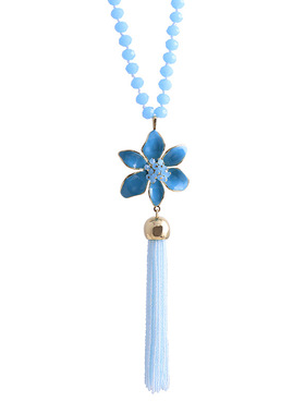 兰花长项链毛衣链女士民族风黄铜