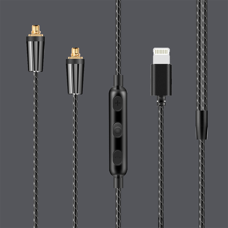 舒尔se215 535 846升级线单晶铜镀银线控带麦数字版耳机维修线材