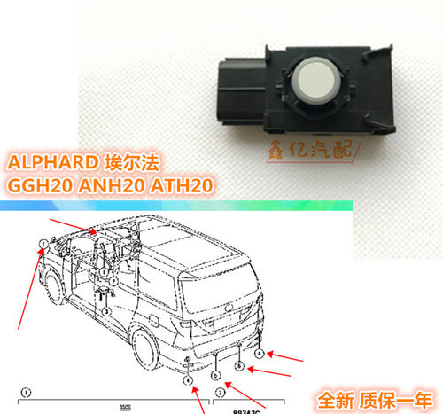 08-14款VELLFIRE埃尔法GGH20 ANH20 MNH20 前后倒车雷达电眼探头
