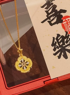 幸运四叶草纯银925项链轻奢感拉丝花朵锁骨链布契风花瓣吊坠