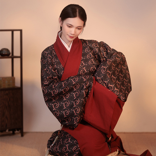 怀谷居秦瑟马王堆曲裾战国袍双绕曲裾春夏定制复原款汉服秦汉风