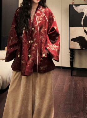 三吉【金玉棠】国风新中式外套女秋冬季独特超好看大衣长短款