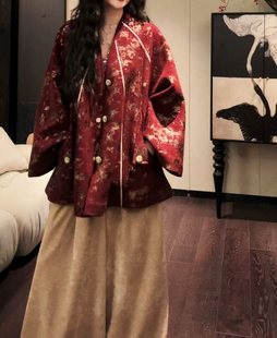 独特超好看大衣长短款 三吉 外套女秋冬季 国风新中式 金玉棠