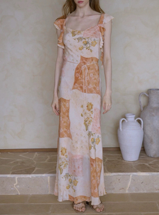 P.tree“Atelier d'Orange”橙色工作室 人丝优雅显瘦连衣裙