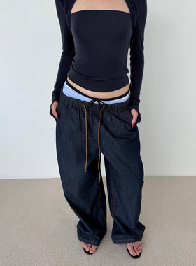 RARELY  高品质 正确版 布料100还原 轻松抽绳阔腿长裤 原牛