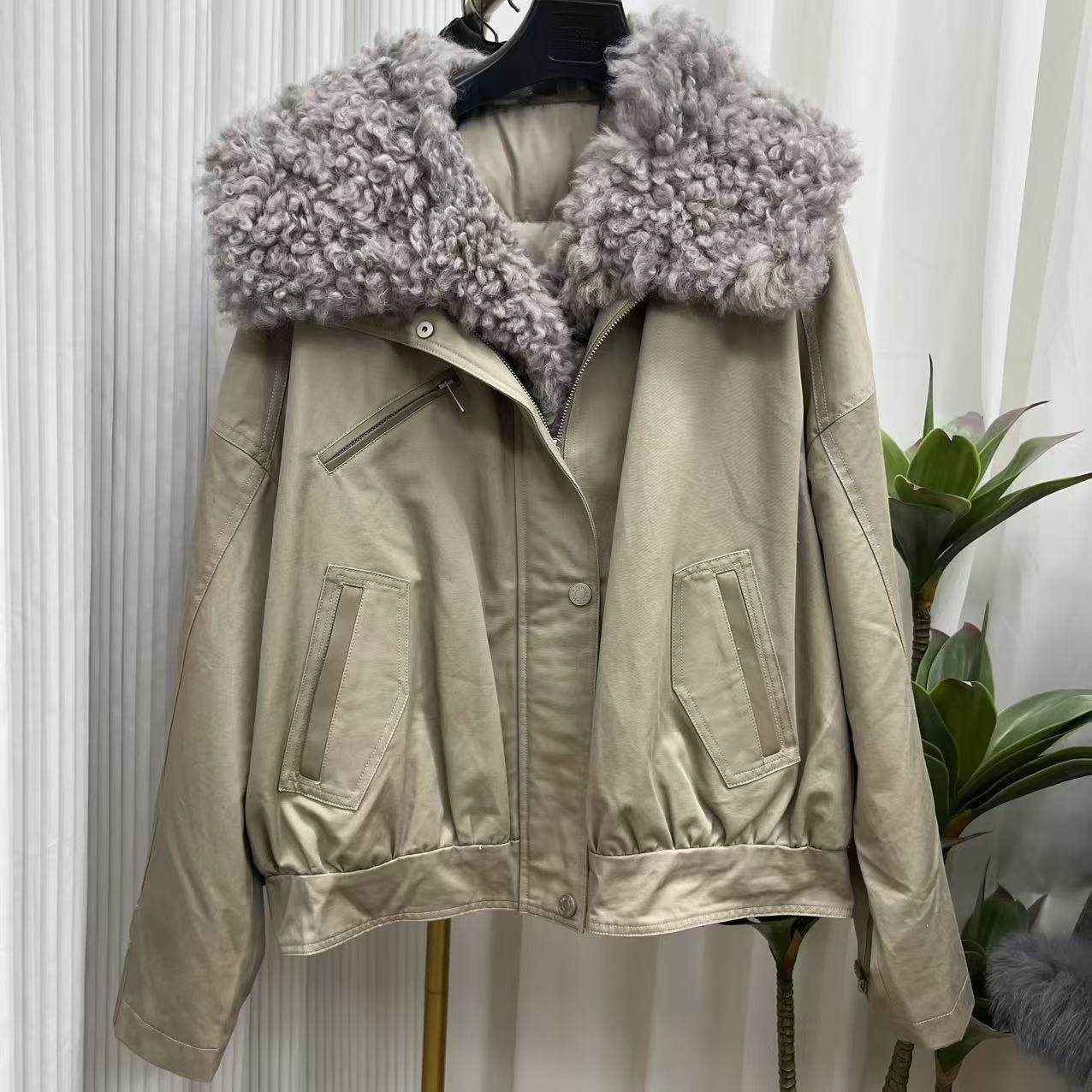 海宁女士时尚保暖羊毛皮毛一体娃娃领内里羽绒时尚网红皮草外套,女装/女士精品,皮草,淘宝优惠券,粉丝福利购,淘宝优惠卷