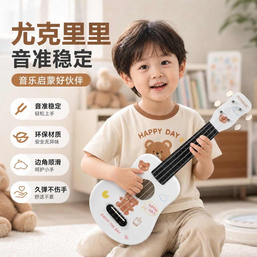 romusic儿童尤克里里初学入门级乐器迷你小吉他音乐启蒙生日礼物