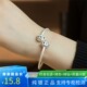 纯银手镯女生创意叮当猫猴子简约女士宝宝婴儿童刻字开口卡通手环