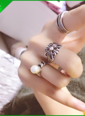 纯银日韩风十字架学生戒指