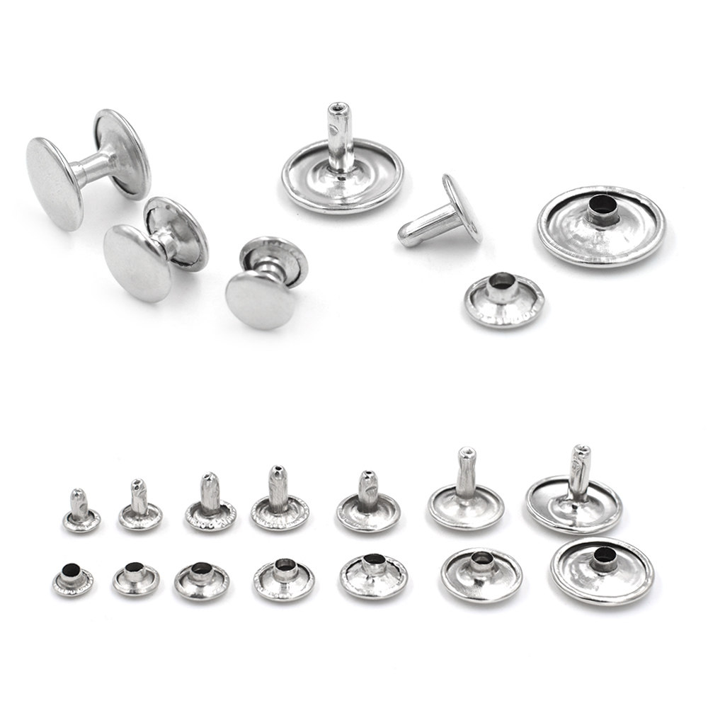 (500套/包)5-15 mm双面银色铆钉包铁子母纽钉纽扣钉子包装铆合