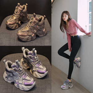 真皮新款老爹鞋女厚底2024秋冬新款小个子内增高百搭时尚休闲鞋女