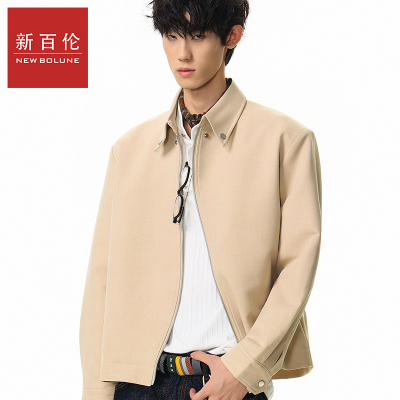 新百伦2026春季新款潮流时尚外套男美式复古潮牌宽松百搭休闲夹克