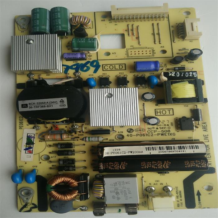 TCL L32F3270B电源板40-P061C2-PWE1XG实物图