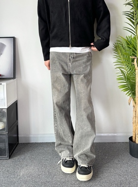 POPLAR CLASSIC 水洗烟灰微喇显瘦百搭cleanfit牛仔裤休闲长裤