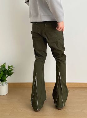 POPLAR CLASSIC 后拉链vibe微喇叭伐木裤工装裤显瘦休闲长裤clean