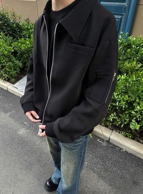 POPLAR CLASSIC 短宽廓形拉链口袋基础休闲宽松夹克外套男女clean