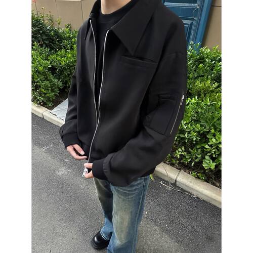 短宽口袋cleanfit拉链夹克外套
