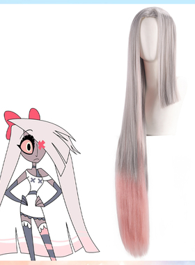 猫八 Hazbin Hotel 维姬cos假发 地狱客栈 Vaggie银白色渐变