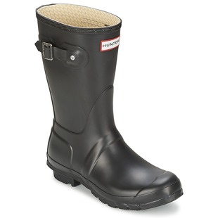 2024四季 Hunter防水雨靴女黑色橡胶防滑雨鞋 中筒水鞋 新款 时尚