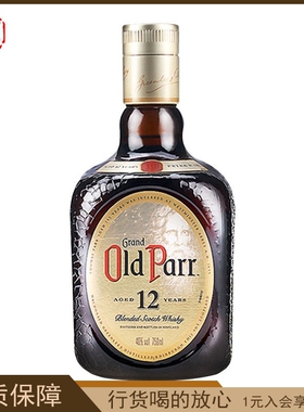 洋酒 老伯威Old Parr 尊享欧伯12年特醇调配型苏格兰威士忌蒸馏酒