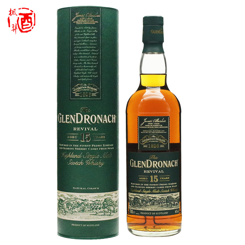 洋酒 Glendronach 格兰多纳15年单一麦芽苏格兰威士忌 700ML