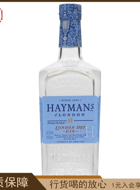 海曼伦敦干金酒 洋酒调酒基酒 进口Hayman's Dry Gin 行货700ml