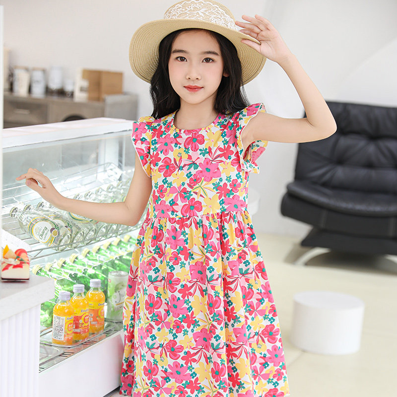贝贝怡女童夏装连衣裙2026新款洋气儿童裙子夏季小女孩碎花公主裙