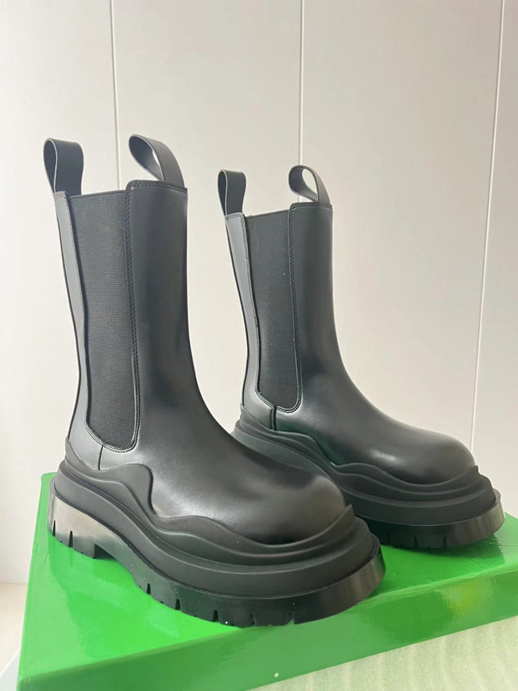 ANN SKG BV BOOTS PLATFORM LEATHER BOOTS MENS AND WOMENS BOOTIES HEIGHTENED CHIMNEY BOOTS MONA SAME MID-RISE MARTIN BOOTS