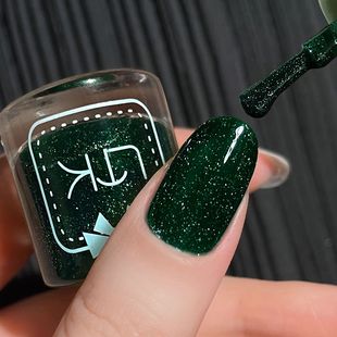 祖母墨绿色指甲油套装 全套翡翠森林绿免烤持久不可剥快干爆闪美甲