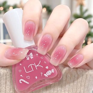 水润透亮粉嫩显白美甲流行色指甲油渐变冰透裸色免烤快干护甲套装