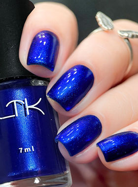 网红百搭珠光蓝色指甲油秋冬款免烤速干持久爆闪亮片美甲流行套装